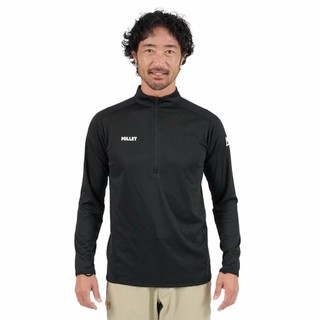 MILLET 男 DRYGRID LIGHT HALF ZIP M 半開襟 長袖上衣 黑-MIV02175N0247