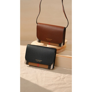 ~靖美眉Kim~正品 現貨 BURBERRY 牛皮拼格紋WOC 斜背包 小包