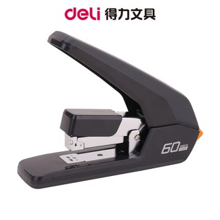 【Deli得力】省力重型釘書機/E0465/60張/黑色 適用針：24/6.24/8.26/6.23/6~23/10文具