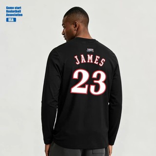 💖詹皇LeBron James詹姆士詹姆斯長袖純棉T恤上衛衣💖NBA球衣76人七六人湖人隊運動圓領棉T男籃球衣服飾A38