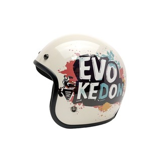 EVO 安全帽 CA-310M 花彩 EVO塗鴉 象牙白 半拆洗 復古帽 三扣 快速插扣 半罩