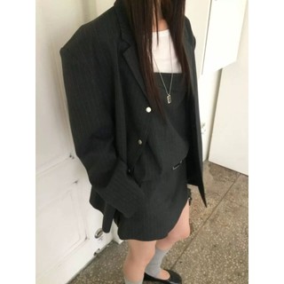 限量預購｜韓國ANOU｜高質感條紋西裝外套 Classic Pinstripe Blazer｜