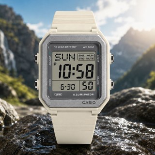 錶流行CASIO (W-221H-8A) 大字幕 防水50米 世界時間 出國 運動 學生必備