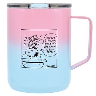 大西賢製販 Snoopy 保溫保冷不鏽鋼馬克杯 L 450ml 史努比 漫畫 粉藍 OS76877