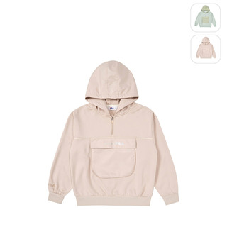 【FILA】KIDS 孩童款 長袖連帽T恤-卡其 1TEZ-8321-KK