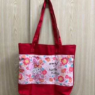 Sanrio Hello Kitty 帆布購物袋 舒酸定Hello Kitty帆布提袋 紅色