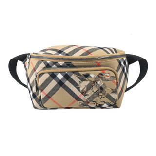 BURBERRY 經典格紋戰馬LOGO小型肩背/腰包(沙米色)｜100%原廠真品｜JS Maxx官方旗艦館
