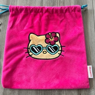 Hello Kitty 曬黑Kitty 束口袋 粉色 しまむら (僅袋子)