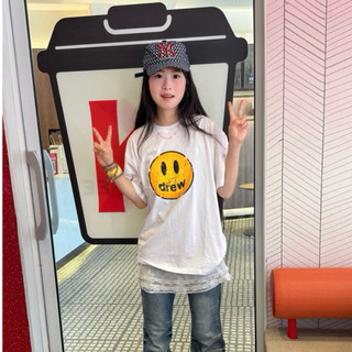 Drew house SS26 裂金笑臉印花短T 簡約舒適美式Oversized 男女同款 情侶短袖 上衣