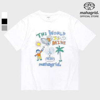 （二手） MAHAGRID 蠟筆塗鴉T恤_白色_男女共穿_韓國風格 CRAYON DOODLE TEE I.N同款
