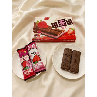阿準賣餅乾🇰🇷🍪 韓國 ORION 好麗友 草莓厚夾心餅乾 5入 巧克力夾心餅乾 韓國零食 酥脆 下午茶點心