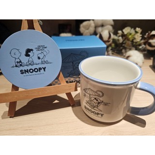 【品牌周邊】史努比 Snoopy 午茶時光馬克杯 杯墊 全新未用 杯子 新骨瓷