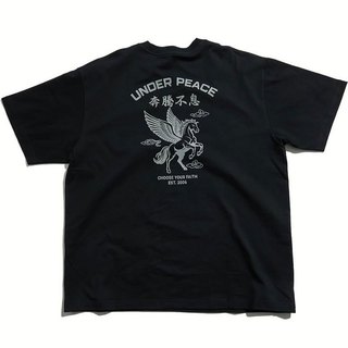 UNDER PEACE 2026 馬年限定 YOTH / TEE 奔騰不息 短T (黑色) 化學原宿