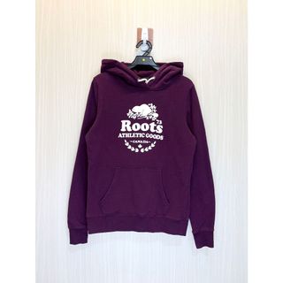 Roots 深紫色大LOGO內刷毛帽T 商品號 (260131110
