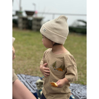 【Tatii Outdoor｜kids刺繡短T】帳篷微光Tent Glow ｜戶外親子穿搭推薦｜純棉T恤｜露營｜森林系