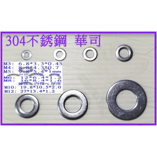 T電子現貨台灣出貨 304不銹鋼 華司(1組10個) 彈簧華司 加大加厚華司 M3M4M5M6M8M10M12 墊片