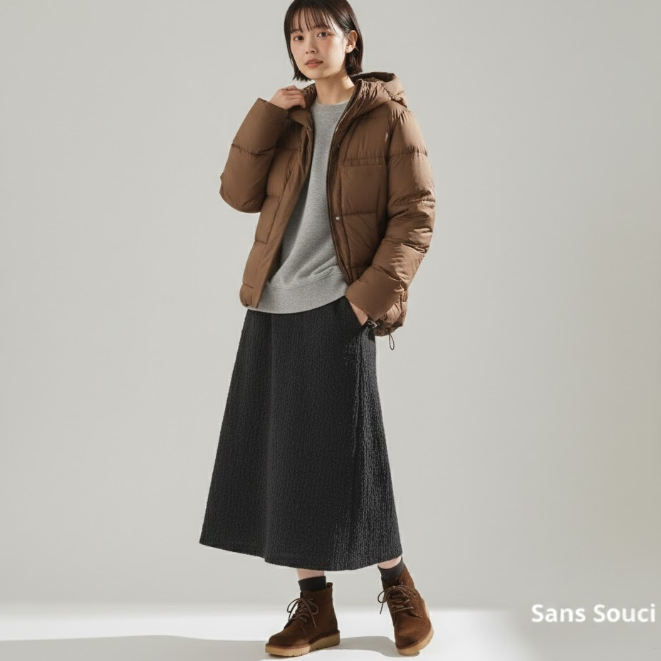 Sans Souci 34+｜現貨｜超輕好收納連帽修身羽絨外套