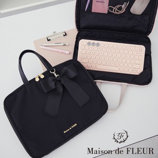 Maison de FLEUR 素面蝴蝶結吊飾手提電腦包(08001395000)