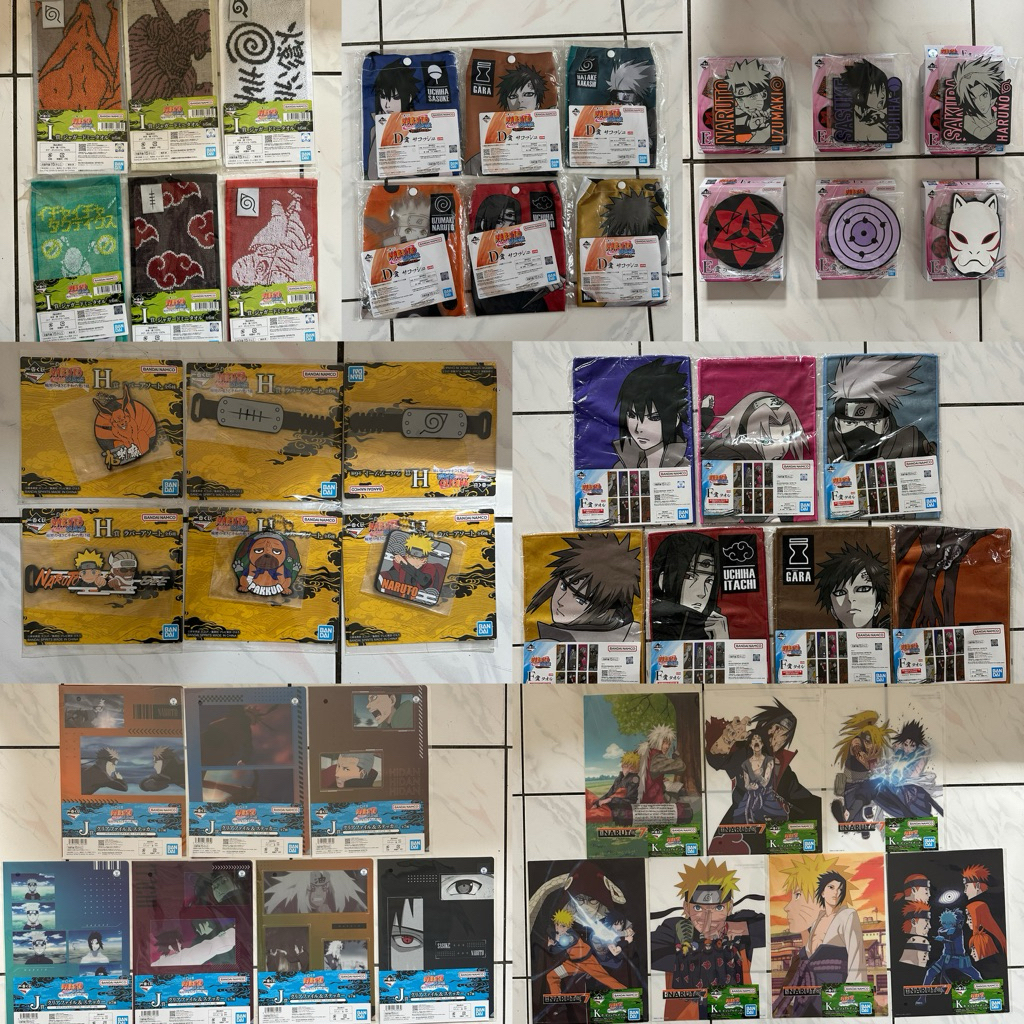 火影忍者一番賞 疾風傳 交織出火的意志 & 輪迴的悲與和平的橋樑 D賞 側背包 E賞杯墊 F賞長毛巾 I賞毛巾 K賞海報