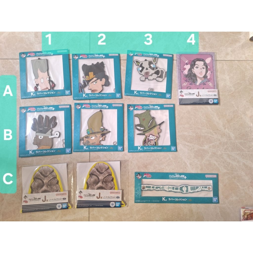 JoJo的奇妙冒險 一番賞 筆記本 橡膠杯墊 星塵鬥士 空條承太郎 波魯納雷夫 伊奇 吉良吉廣