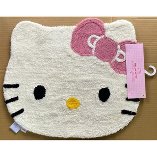 日本 三麗鷗Kitty軟毛吸水防滑 腳踏墊 地墊 (白色.灰色.日本販售限定.55x63cm.)