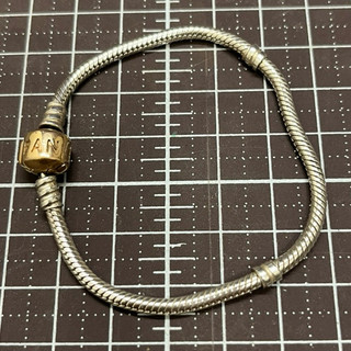 Pandora 17cm 雙色蛇鍊手鍊 鍍14K玫瑰金 ALE R字樣 無盒 二手