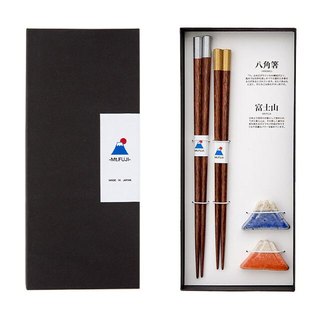 **現貨**日本製富士山筷架天然木對筷禮盒組 夫妻筷禮盒 對筷禮盒 天然木筷 日本木筷 新婚賀禮