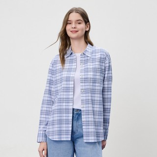 GIORDANO 女款全棉牛津紡寬鬆襯衫外套 05346010