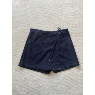 🫧sunshine clothes🫧韓系側綁帶深藍牛仔褲裙L號
