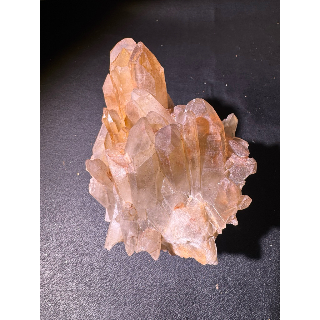 C482天然黃水晶原礦擺件 共生礦 二次結晶