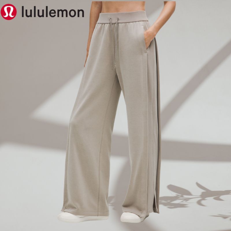 (PSM街頭潮流選)加拿大運動 LULULEMON Contrast-Ribbed Softstreme 羅紋拼接寬褲