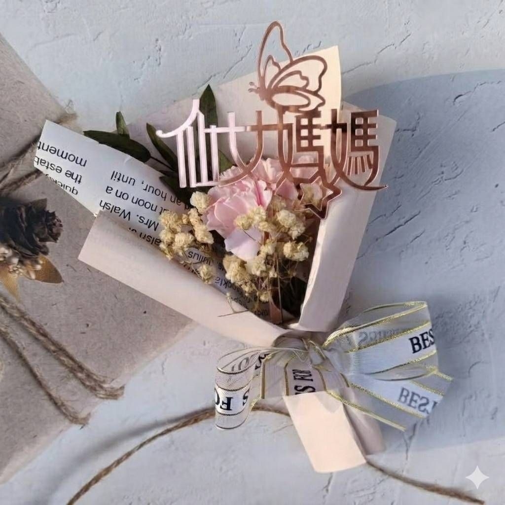 小花款康乃馨 母親節 活動小禮物 滿天星 玫瑰花束 仿真迷你花束