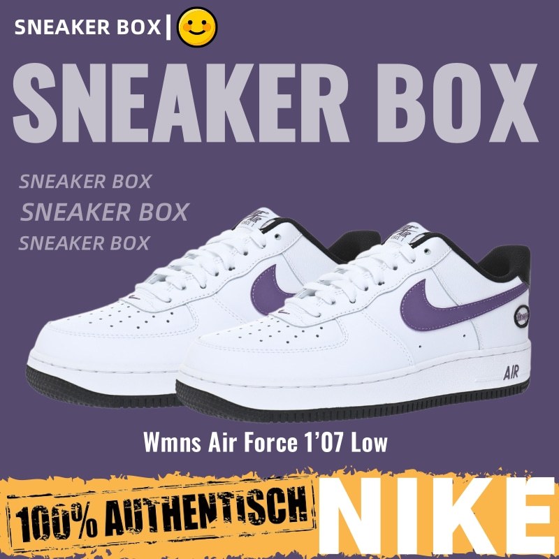 【U+】Nike 鞋 Wmns Air Force 1’07 Low “白紫鉤” 男鞋 女鞋 休閒運動板鞋 空軍一號