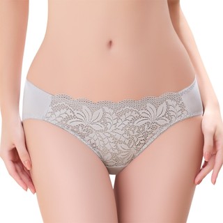 SWEAR 思薇爾 舒漾Bra系列 M-XL 涼感 消臭 蕾絲 低腰 三角 女內褲 (巖冰灰)