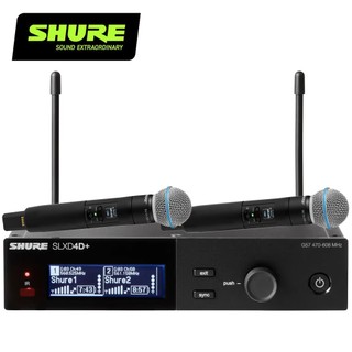 SHURE SLXD4D+ /B58數位無線雙頻道接收器｜適用於SLX-D+數位無線麥克風1對2系統｜原廠公司貨