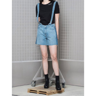 全新 現貨 SISJEANS 百貨專櫃品牌 跳色拼接吊帶牛仔短褲 吊帶褲 短褲 丹寧褲 現貨快速出貨🚚 208