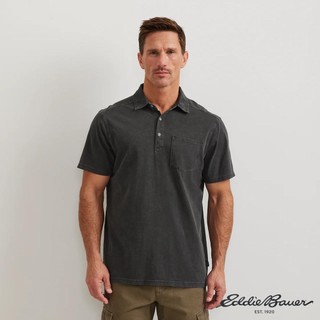 【Eddie Bauer】男性 短袖透氣口袋POLO衫-深灰 11602309