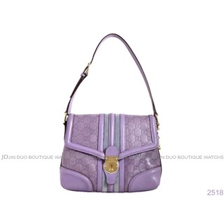 金鐸精品~2518 GUCCI古馳145999 Treasure系列Guccissima紫色小牛皮GG壓紋鎖釦肩背包