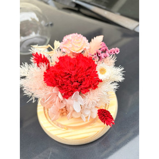 永生康乃馨玻璃鐘罩含燈飾/永生花/母親節/畢業季/情侶告白/工商贈禮