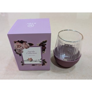 HYDY 雙層玻璃蛋型杯 經典直條紋 乾燥玫瑰