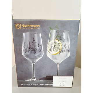 全新 Nachtmann Botanical Black 酒杯2入｜德國水晶紅酒杯｜Spritz杯 禮盒