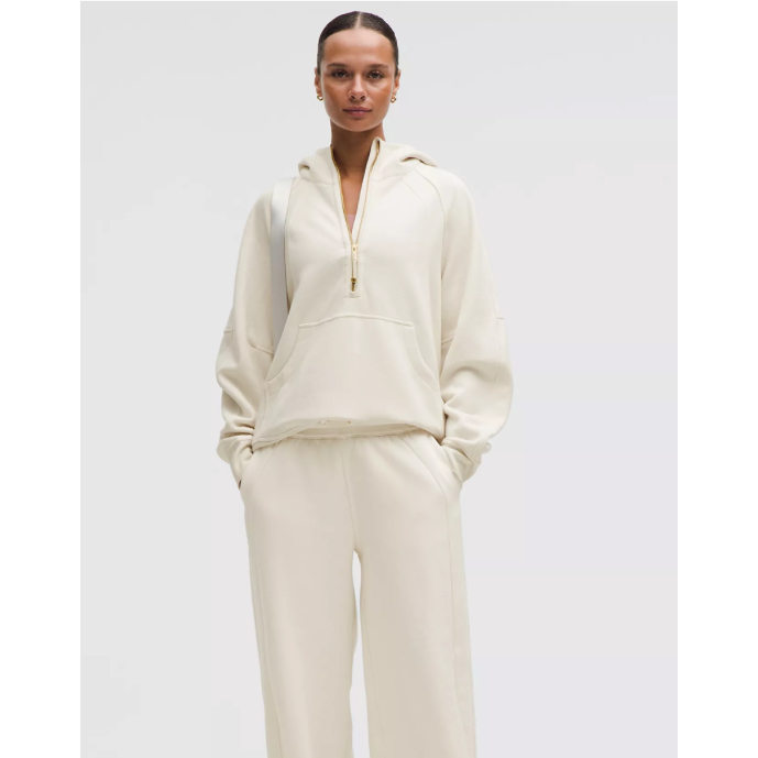Lululemon Scuba Oversized Half-Zip Hoodie 象牙白 長版 美國官網購入
