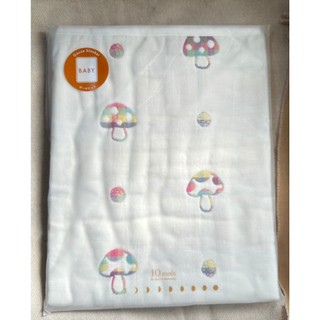 M&H-代購-現貨-Hoppetta-90*110cm-彩色蘑菇被-六層紗-日本製
