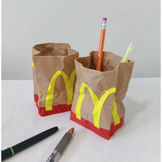 「這不是紙袋！」創意 3D 列印質感筆筒｜麥當勞造型桌面收納 網紅同款 拍照背景擺件