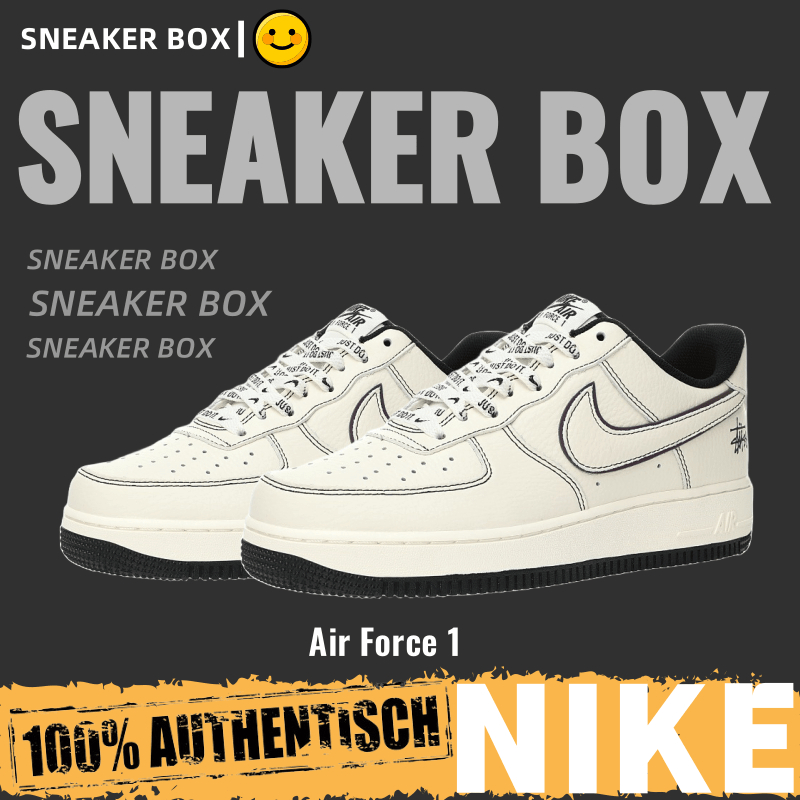 【U+】Nike 鞋 Air Force 1’07 Low "米白黑鐳射斯圖西" 空軍一號 休閒運動板鞋 男女鞋
