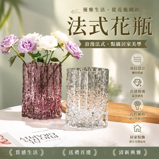 【臺灣出貨】ins風玻璃花瓶 手作冰川花瓶 插花花瓶 透明花瓶花器 生活擺飾 日式花瓶 歐風花瓶 乾燥花花瓶花插佈置