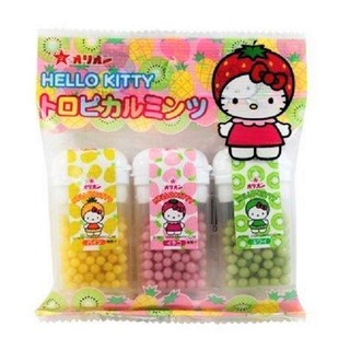 +爆買日本+ Orion Hello Kitty 迷你3入糖 熱帶水果糖粒 鳳梨/草莓/奇異果味 三麗鷗 日本糖果