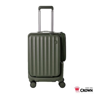 【CROWN】WAVE 19.5吋前開式側袋磁吸登機箱-森林抹茶 海關鎖 登機箱 拉鍊箱 生日禮物 | CM SHOP