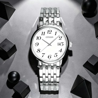 CITIZEN 星辰錶 / BM6770-51B / 光動能 數字時刻 藍寶石水晶玻璃 日期 不鏽鋼男錶 白色 37mm