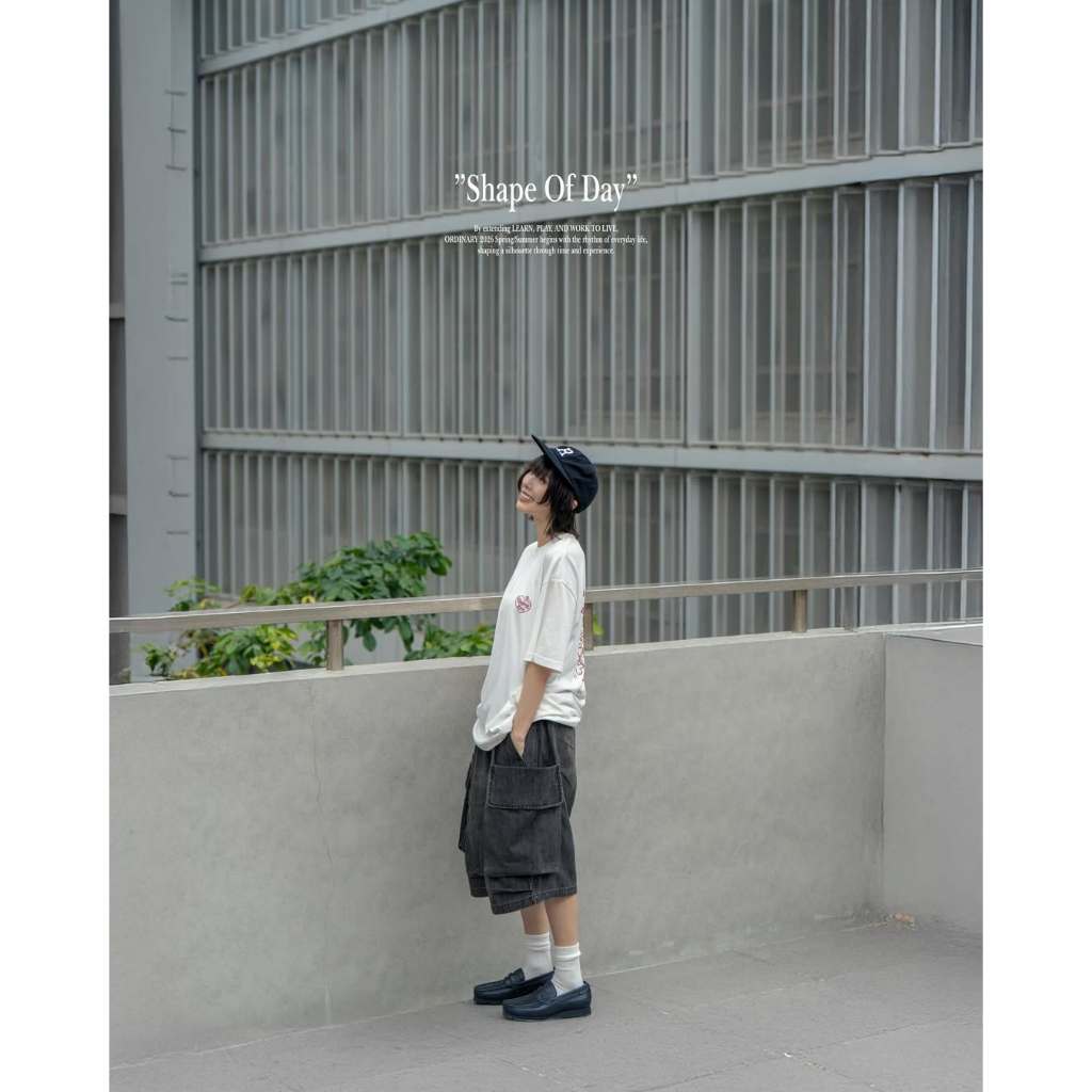 ORDINARY DENIM MILITARY CARGO SHORTS 水洗口袋軍事六分牛仔短褲【PS中壢】